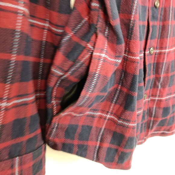 Orvis Men's Button Down Flannel Shirt in Red Blue Size XL 100% Cotton Christmas - Picture 6 of 10